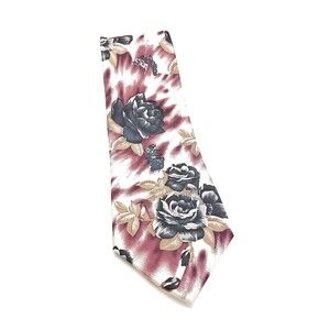 Vintage Pierre Cardin Bold Rose Floral Silk‎ Necktie – Made in USA